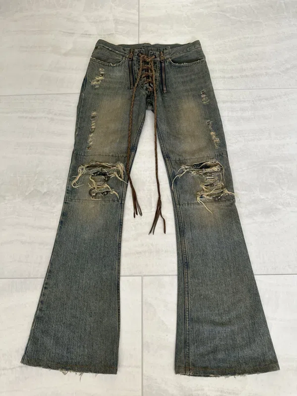 Pre-owned If Six Was Nine Mud Max Lace Up Studded Zipper Pre-owned If Six Was Nine Mud Max Lace Up Studded Zipper