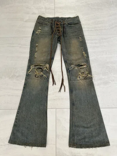 Pre-owned If Six Was Nine Mud Max Lace Up Studded Zipper