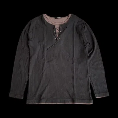 Pre-owned If Six Was Nine Notabene Lace Up Double Layer Longsleeve In Black