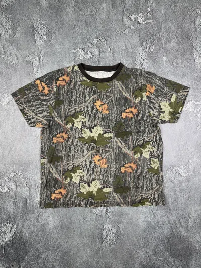 Pre-owned If Six Was Nine Realtree Khaki Leaves Baggy T-shirt Tee Size Xl Y2k 2000s In Green