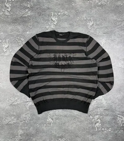 Pre-owned If Six Was Nine Redwood Y2k 2000s  Striped Sweater Size Xl In Black