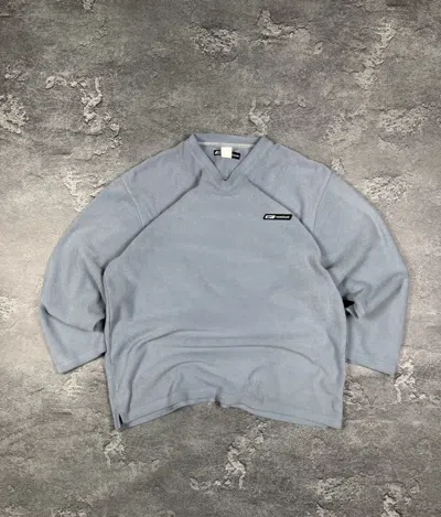 Pre-owned If Six Was Nine Reebok V-neck Fleece Sweatshirt Size Xl Streetwear In Blue
