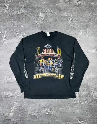 Pre-owned If Six Was Nine Reno Toy Run Goth Racing Long Sleeve Shirt Size L Gildan In Black