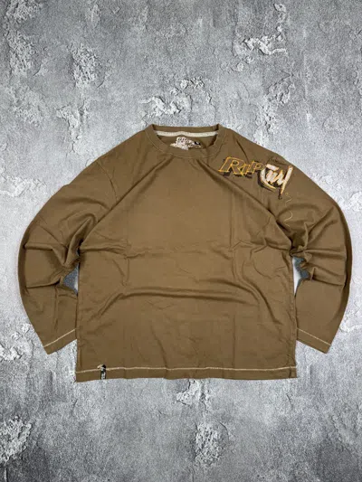 Pre-owned If Six Was Nine Rip Curl Long Sleeve Brown Shirt Size M 2000s Y2k Graphic