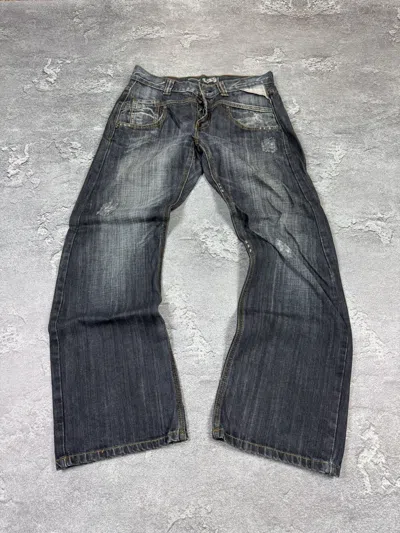Pre-owned If Six Was Nine Smog Flared Bootcut Jeans Size 32 Y2k In Blue