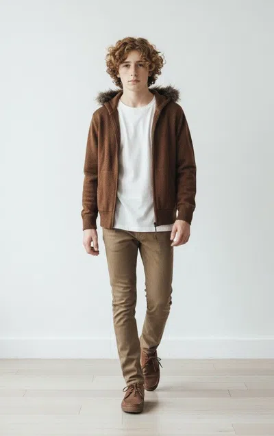 Pre-owned If Six Was Nine Very Gothic Punk Goa Fur Hoodie Lgb Style In Orange