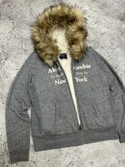 Pre-owned If Six Was Nine Vintage Japanese Abercrombie & Fitch Fur Hoodie Ifsix Style In Grey