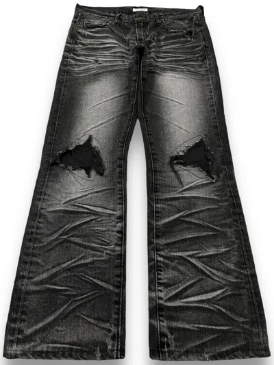 Pre-owned If Six Was Nine Vintage Whiskers Faded Loose Distressed Jeans In Black