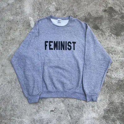 Pre-owned If Six Was Nine Vintage Y2k Adult “ Feminist Logo Slogan “ Funny Buytee In Gray