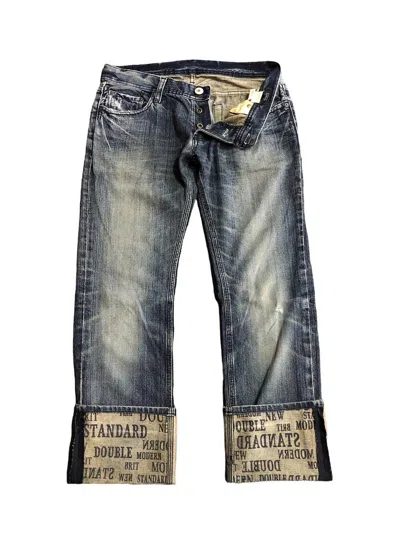 Pre-owned If Six Was Nine X Le Grande Bleu L G B 2000's Edge Rupert Japan Inside Statement Printed Denim In Blue