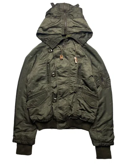 Pre-owned If Six Was Nine X Le Grande Bleu L G B 2000s G.o.a - Hooded Cargo Bomber Jacket In Green