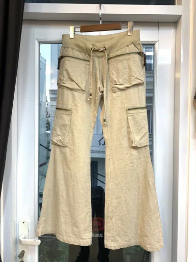 Pre-owned If Six Was Nine X Le Grande Bleu L G B 2000s G.o.a 3d Pockets Flared Cargo Pants In Beige