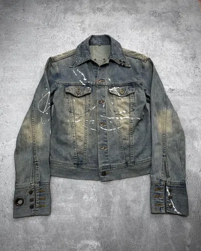 Pre-owned If Six Was Nine X Le Grande Bleu L G B 2000s Led Rechwe Inspired Denim Jacket In Blue