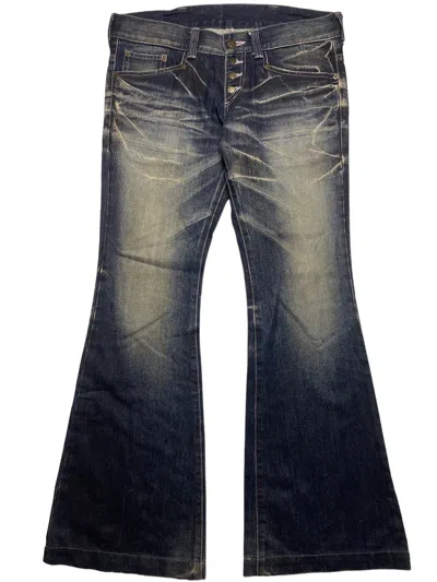 Pre-owned If Six Was Nine X Le Grande Bleu L G B 2000s Tornado Mart - Super Flared Washed Denim Pants (size 31)