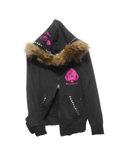 Pre-owned If Six Was Nine X Le Grande Bleu L G B 2ne1 Zipper 2 Fur Hoodie Ifsixwasnine Lgb Style In Black