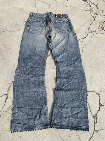 Pre-owned If Six Was Nine X Le Grande Bleu L G B 90's Flared Lee Faded Blue Jeans In Faded Check