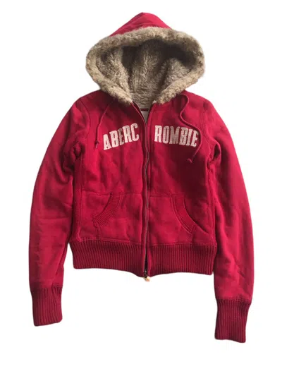 Pre-owned If Six Was Nine X Le Grande Bleu L G B Abercrombie Winter Fur Zip Hoodie In Red