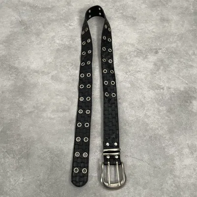 Pre-owned If Six Was Nine X Le Grande Bleu L G B Black Double Prong Casual Pattern Belt Punk Goth Styled