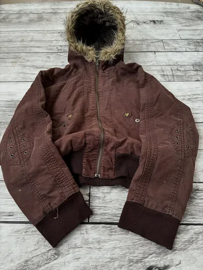 Pre-owned If Six Was Nine X Le Grande Bleu L G B Cropped Yohji Yamamoto Travis Scott Style Mohair Fur Jacket In Color In Color In Real Life Dark Brown