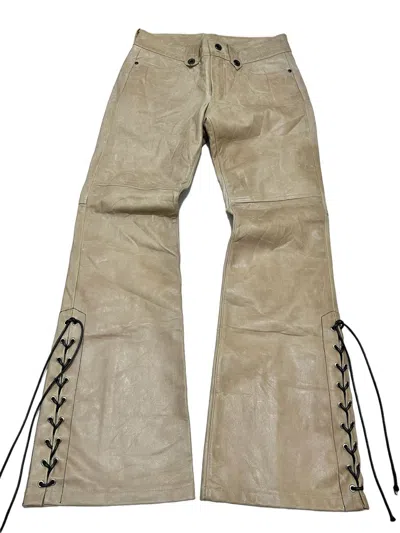 Pre-owned If Six Was Nine X Le Grande Bleu L G B Custom Culture Flared Laces Up Leather Pants