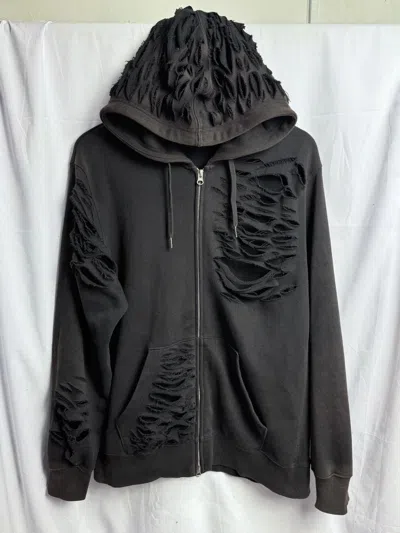 Pre-owned If Six Was Nine X Le Grande Bleu L G B Distressed Hoodie Faded Gu Ifsixwasnine Lgb In Faded Black