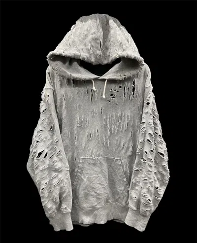 Pre-owned If Six Was Nine X Le Grande Bleu L G B Distressed Hoodie Gu Ifsixwasnine Lgb In Grey
