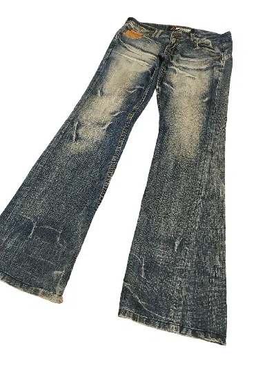 Pre-owned If Six Was Nine X Le Grande Bleu L G B Flare Jeans Drive Distress Faded Boot Cut Y2k Goa Lgb (size 34) In Multicolor