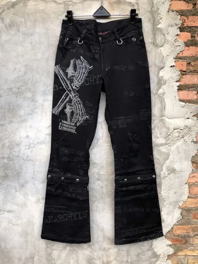 Pre-owned If Six Was Nine X Le Grande Bleu L G B Forever Anarchy By H.naoto Flared Goth Bondage Pants In Black