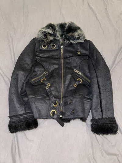 Pre-owned If Six Was Nine X Le Grande Bleu L G B Fur Jacket Yohji Yamamoto Junya Watanabe Playboi Carti Style In Black