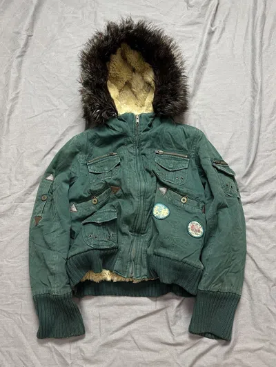 Pre-owned If Six Was Nine X Le Grande Bleu L G B Fur Jacket Yohji Yamamoto Junya Watanabe Playboi Carti Style In Green