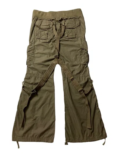 Pre-owned If Six Was Nine X Le Grande Bleu L G B G.o.a Flared Suspender Cargo Pants In Dark Green