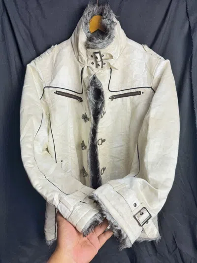 Pre-owned If Six Was Nine X Le Grande Bleu L G B Grangesta Fur Jacket Seditioneries Gothic Punk In White