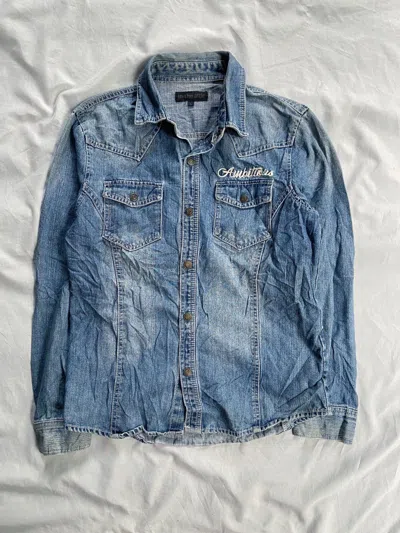 Pre-owned If Six Was Nine X Le Grande Bleu L G B In The Attic Denim Washed Button Down Shirt In Blue