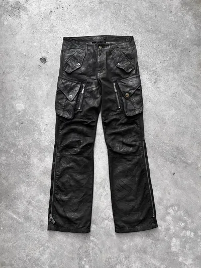 Pre-owned If Six Was Nine X Le Grande Bleu L G B Jackrose Bondage Gas Mask Waxed Cargo Pants In Black