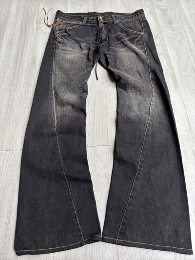 Pre-owned If Six Was Nine X Le Grande Bleu L G B Lee Lace Up Flare Jeans In Mud
