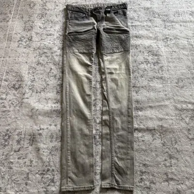 Pre-owned If Six Was Nine X Le Grande Bleu L G B Lgb Moto Biker Zipper Pocket Denim Skinny Jeans | Size 28 In Gray
