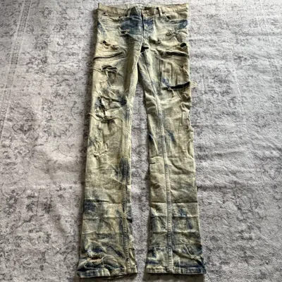 Pre-owned If Six Was Nine X Le Grande Bleu L G B Lgb Patchwork Bleached Distressed S-wolf Jeans | Size 33 In Multi