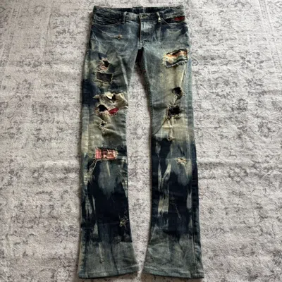 Pre-owned If Six Was Nine X Le Grande Bleu L G B Lgb Patchwork S-wolf Cut Bleached Jeans Blue | Size 30