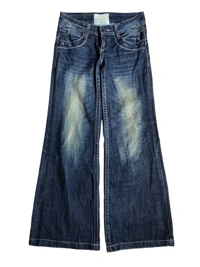Pre-owned If Six Was Nine X Le Grande Bleu L G B Lolita Low Rise Wide Leg Flared Jeans In Blue Wash