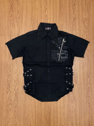 Pre-owned If Six Was Nine X Le Grande Bleu L G B Mad Punk Spider Bondage Shirt In Black