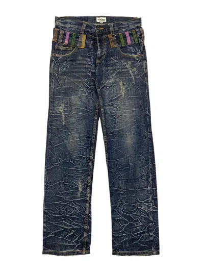 Pre-owned If Six Was Nine X Le Grande Bleu L G B Nylaus Clothing Double Waist Mud Clawn Mark Whisker Honeycom In Blue Jean