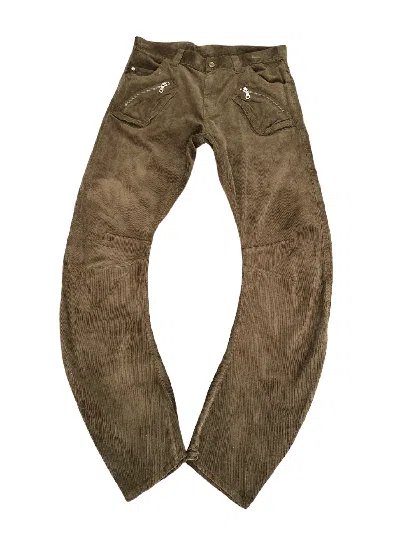Pre-owned If Six Was Nine X Le Grande Bleu L G B Ppfm Multi Pocket Zipper Curve Velvet Pants In Brown