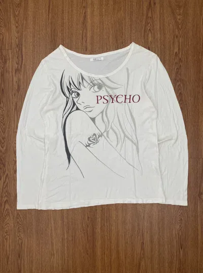 Pre-owned If Six Was Nine X Le Grande Bleu L G B Psycho Long Sleeve Tee In White