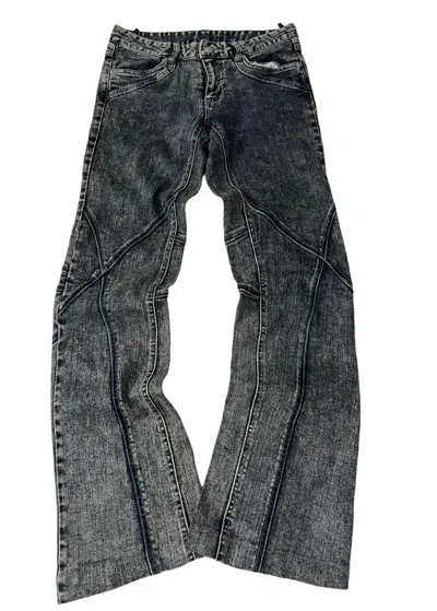 Pre-owned If Six Was Nine X Le Grande Bleu L G B Spiral Cut Patch Flared Jeans Paper-cut Hagi In Mudwash Gray