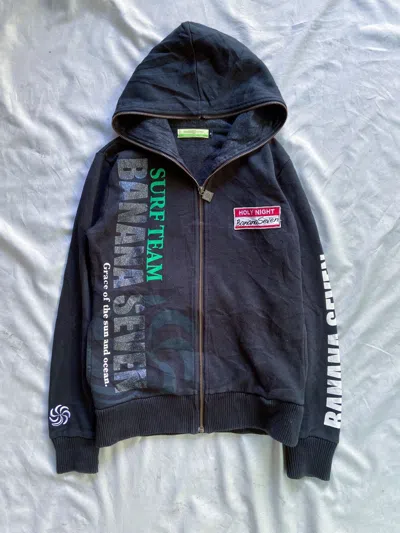 Pre-owned If Six Was Nine X Le Grande Bleu L G B Sunshine Banana Beach Keep Surfing Zip Hoodie In Black