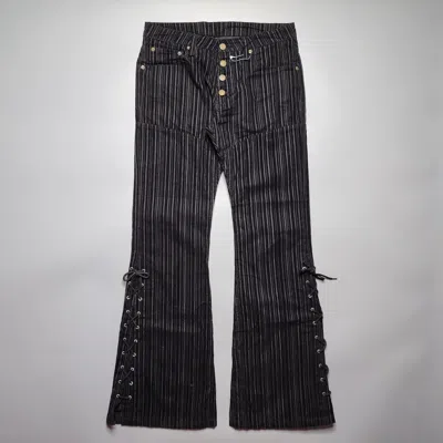 Pre-owned If Six Was Nine X Le Grande Bleu L G B Tornado Mart - Flock Stripe Lace Flared Jeans In Black