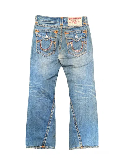 Pre-owned If Six Was Nine X Le Grande Bleu L G B True Religion Rainbow Stich Distressed Flared Jeans In Denim