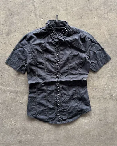Pre-owned If Six Was Nine X Le Grande Bleu L G B Unpluggedmuseum Studded Black Button Up Shirt (size Medium)