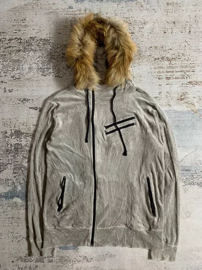 Pre-owned If Six Was Nine X Le Grande Bleu L G B Velvet Fur Hoodie Japan-denimlab Garment If6w9 Lgb Style In Silver