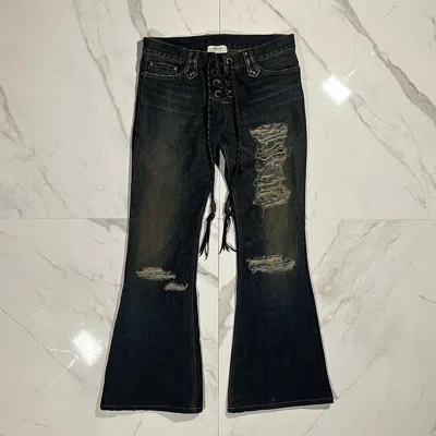 Pre-owned If Six Was Nine X Le Grande Bleu L G B Veronica By Led Rechwe Guerilla Lace Up Jeans In Blue